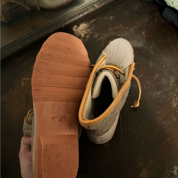 Sperry Tan and Gray Duck Boots - Picture 2 of 2